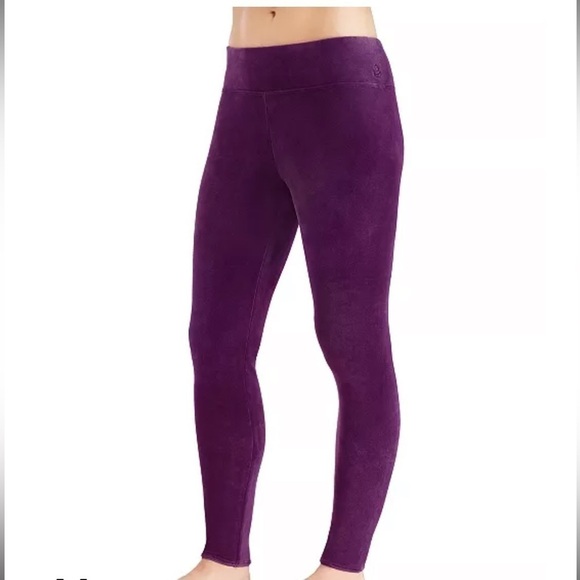 Cuddl Duds ribbed Double Plush Velour Legging eggplant XS New - Picture 1 of 9